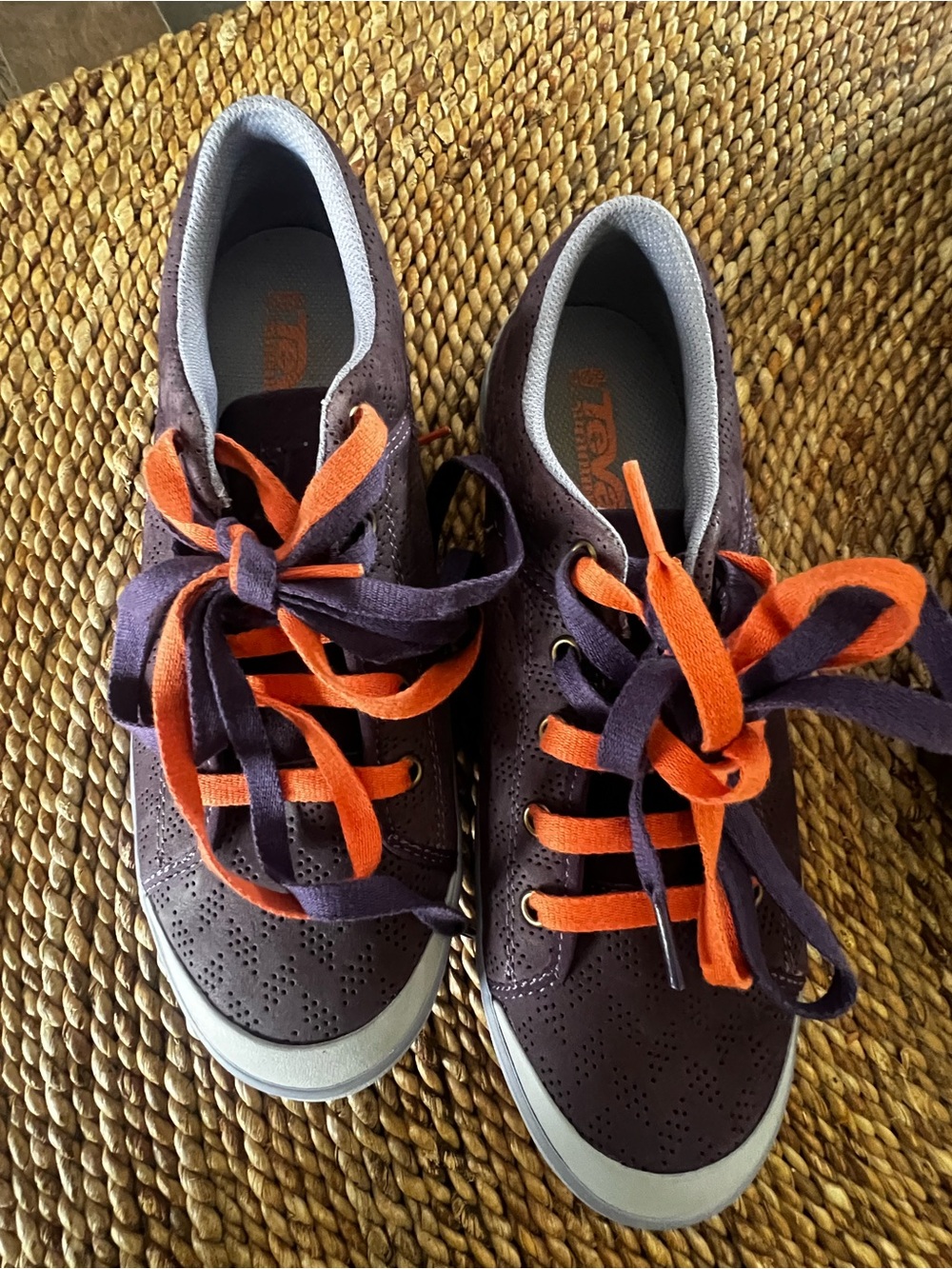 Teva woman Freestyle Sneakers size10 Purple/gray/orange slightly used